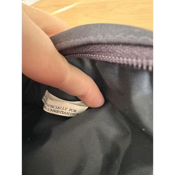 Vintage Christian Dior Parfums Navy Cosmetic Bag Makeup Travel Pouch Zip Case - Picture 7 of 7